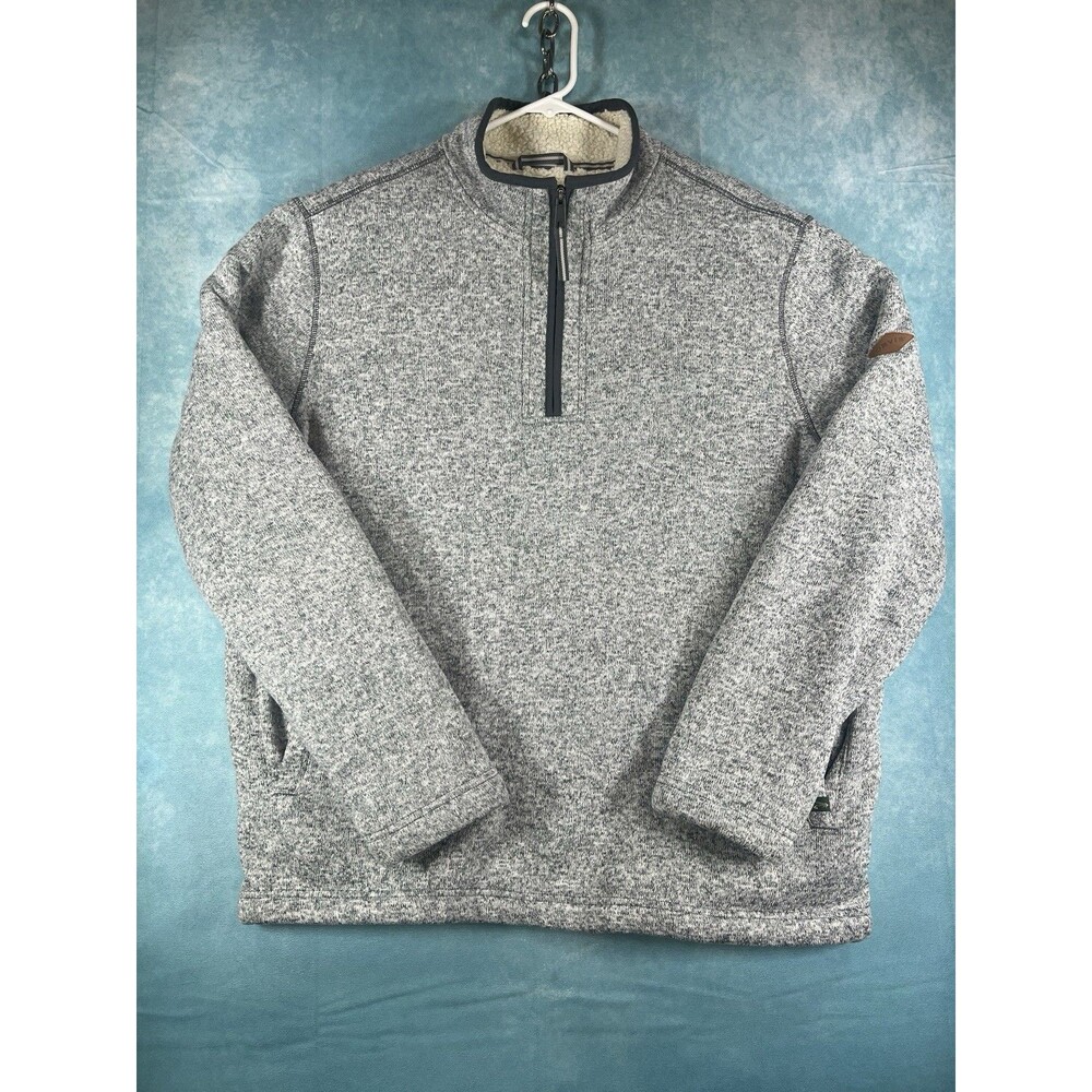 Orvis Men’s XL Sherpa Lined Quarter Zip Fleece Pullover Gray